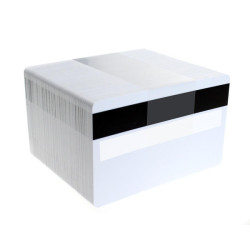 Blank White Plastic Cards with HICO magstripe and signature strip (Pack of 100)