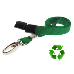 Lanyard Ljusgrön 10 mm miljövänlig med metallhummerklämma (pack om 100)