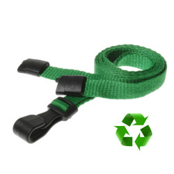 Lanyard Ljusgrön 10 mm miljövänlig med plastklämma (pack om 100)