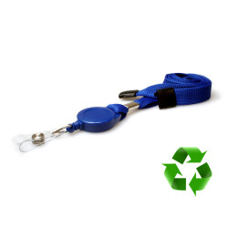 Lanyard Blå 16 mm av polyester med monterad jojjo (pack om 50)