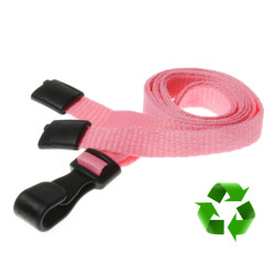 Lanyard Rosa 10 mm miljövänlig med plastklämma (pack om 100)