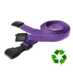 Lanyard Lila 10 mm miljövänlig med plastklämma (pack om 100)