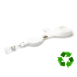 Lanyard Vit 16 mm av polyester med monterad jojjo (pack om 50)