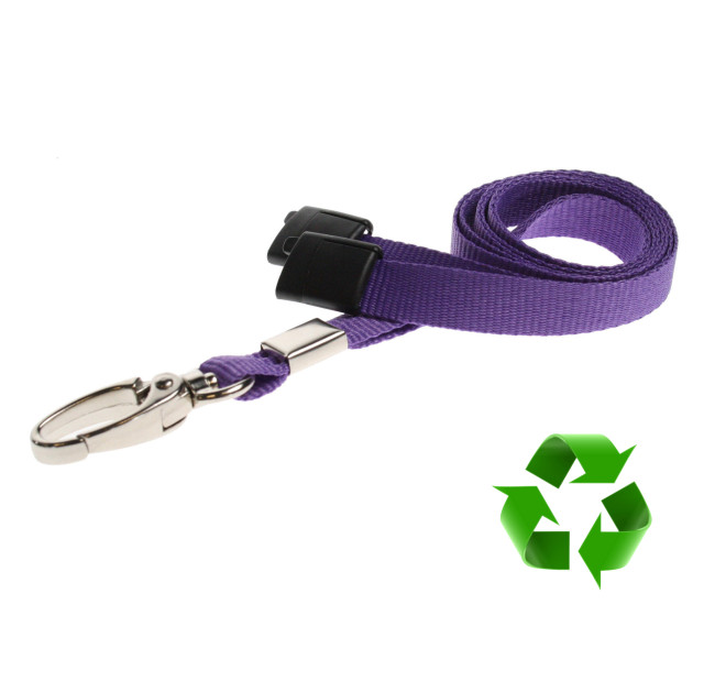 Lanyard Lila 10 mm miljövänlig med metallhummerklämma (pack om 100)