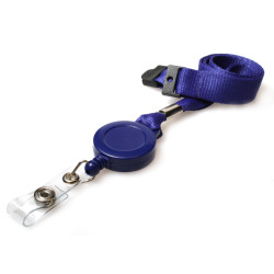 15mm Recycled Plain Blue Lanyards with Card Reels