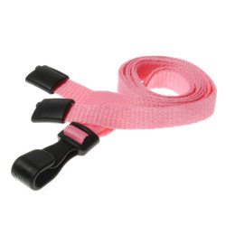 10mm Recycled Plain Pink Lanyards with Plastic J Clip