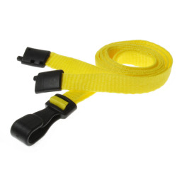 10mm Recycled Plain Yellow Lanyards with Plastic J Clip