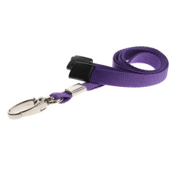 10mm Recycled Plain Purple Lanyards with Metal Lobster Clip